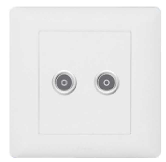 Wall two gang TV socket