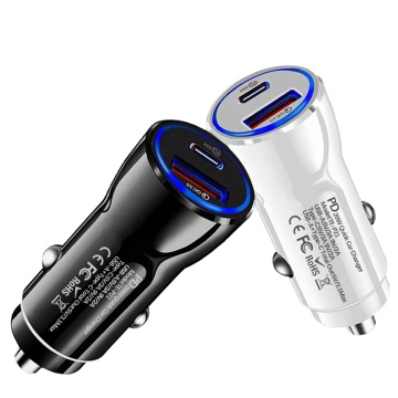 PD20W+QC3.0 Fast Charging Car Charger for iPhone 15, 14 Pro Max - 38W Dual Port USB Car Charger