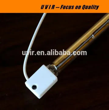 Halogen infrared single tube short wave gold reflector fast start emitter