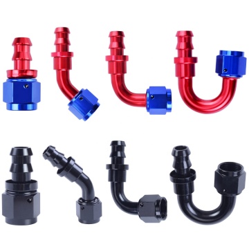 Black Anodized Aluminum AN Push Lock Fitting