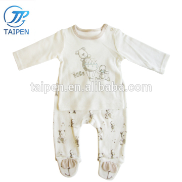 2017 Spring Baby 100% Cotton 2pcs Set t Shirt And Pants With Cute Bear Pattern Unisex Baby Clothes