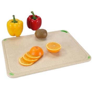 MIDDIA BPA-Free Chopping Blocks for Meat, Fruit, Vegetables, Rice Husk Groove Peel Bread Cutting Board