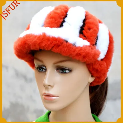 Wholesale Top Quality Fashion Bi-colour Rabbit Fur Hat
