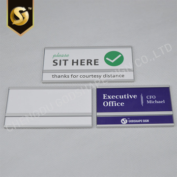 Interchangeble Aluminum Profiles Office Door Wall Plate Sign