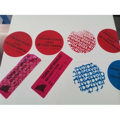 tamper evident customized logo VOID labels