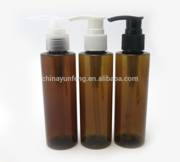 Hot sale 150ml lotion pump plastic bottle, amber shower gel bottle
