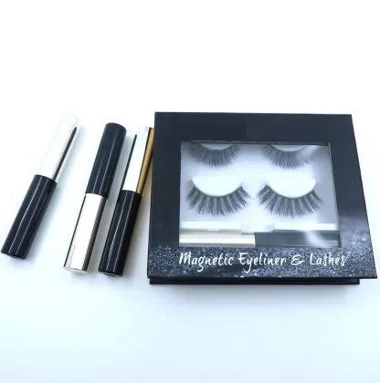 Fiber false eyelashes magnetic eyeliner eye lashes set