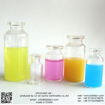 silicon-plated glass bottle, hydrophobic vial