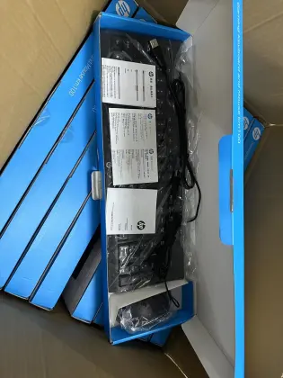 HP KM100 Wired Keyboard and Mouse Set - LED Waterproof Combo for Desktop and Laptop