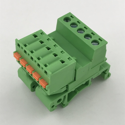 push in botton pluggable Din rail terminal block