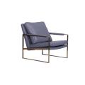 Cadira Zara moderna de cuir gris daurat