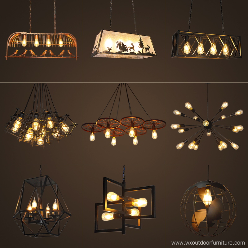 Creative Retro Art Coffee Shop Hot Pot Loft Lamp Bar Wedding Decoration Restaurant Chandeliers Hanging Pendant Lights