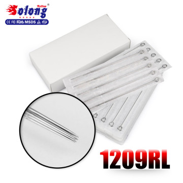 Solong Lots 50pcs Hot Selling Tattoo Needles 9RL 0.35mm for Liner Microblading Disposable Sterilized Body Art Tattoo Needles