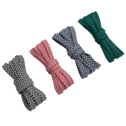 Trendy Double Color Flat Polyester Shoe Laces for 700, Jordan, and Converse Shoes