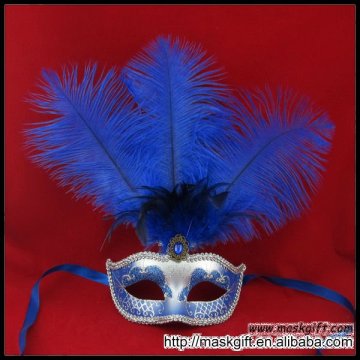 Classic venetian design fasion party mask in Blue & Silver