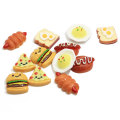 Harz simulierte Lebensmittel Brot Hot Dog Hambugers Pizza Lebensmittel Modell Flatback Cabochon für Home Tisch Ornamente Figur Miniaturen