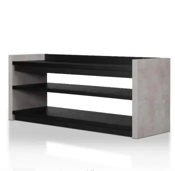 Grey and Black Wood Modern Shoe Cabinet Design