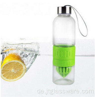 2016 neue produkte glas wasserflasche mit stroh