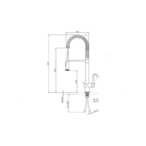 Grifo de rociador flexible de resorte de una sola palanca para cocina