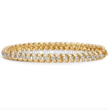 Gold Plated With Micro Pave CZ Stone Tennis Bracelet Top Qaulity