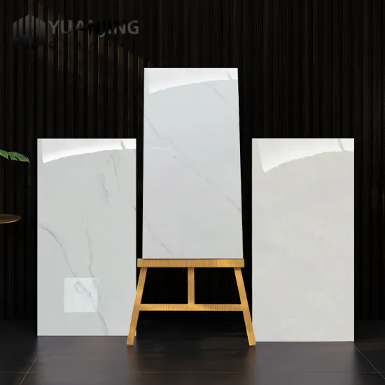 Standard White Marble Look 400x800mm Glossy Porcelain Ceramic Tiles for Living Room, Kitchen, and Bathroom Decor
