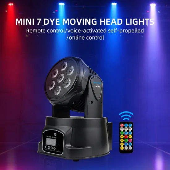 Hot sale Big Dipper LM70SR 7PCS 8W RGBW 4IN1 moving head stage lighting with remote for bar KTV DJ