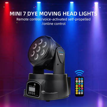 Hot sale Big Dipper LM70SR 7PCS 8W RGBW 4IN1 moving head stage lighting with remote for bar KTV DJ
