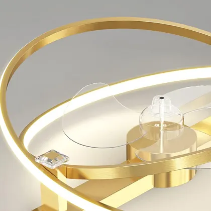 Gold Modern Minimalist Embedded Ceiling Fan Lighting