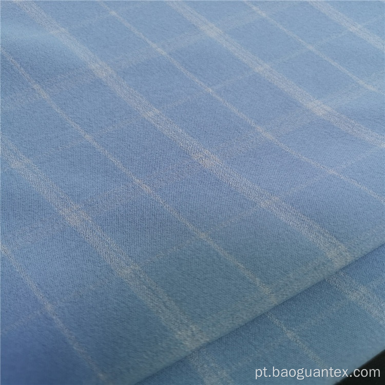 Padrão verificado 100% Polyester Chambray Fancy Fabric