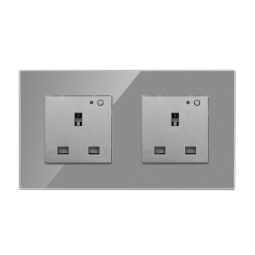 Bingoelec Glass Glass Panel UK Smart WiFi Wall Wall Socket 16A مع مؤشر LED