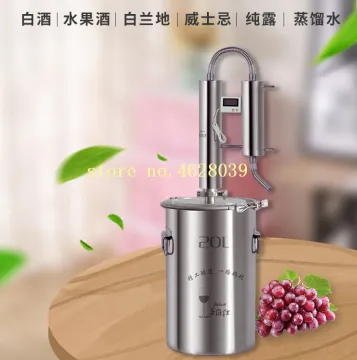 New 35L Wine Alcohol Ethanol Distiller Guzzle Moonshine Still Stainless Copper Home Brewing Kit