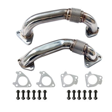 Direct Up Pipe Kit Replacement for 2001-2016 6.6L Duramax (Driver and Passenger Sides) - Includes Hardware and Gaskets