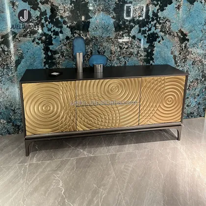 Modern Gold Wooden Metal Cupboard Designs for Bedrooms and Living Rooms with Drawers and Doors