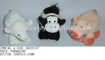 cute and lively stuffed customized plush animals pig sheep cow