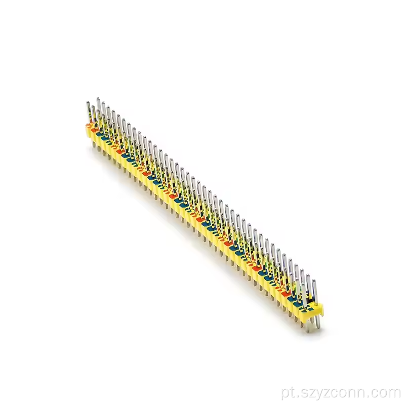 Cabeçalho do pino de passo de 2,54 mm colorido reto