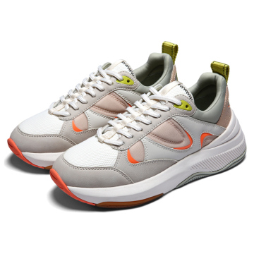 KBY PU Flyknit Daddy shoes Casual Sport Shoes Orange  Grey