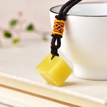1PC Fashion Simple Pendant Natural Lemon Jade Quartz Stone Raw Crystals For Men Women Jewelry Yellow Reiki Mineral Specimen Gift
