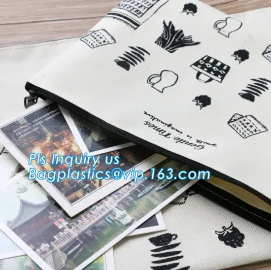 Canvas Pencil Bag Stationery Storage Organizer Bag, Pencil Case Canvas Bag Stationery Cosmetic Makeup Bag