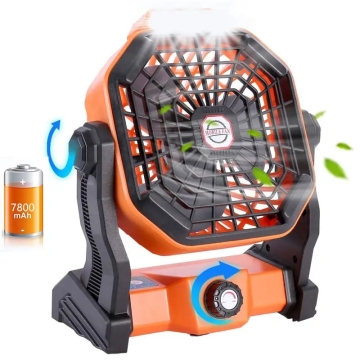 Lumière de ventilateur LED rechargeable portable pour le camping avec crochet