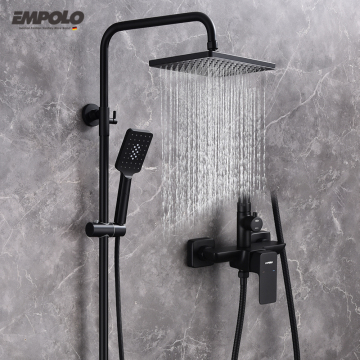 Modern Luxury Chrome Rainfall In-Wall Shower System with Hot and Cold Mixer Faucet