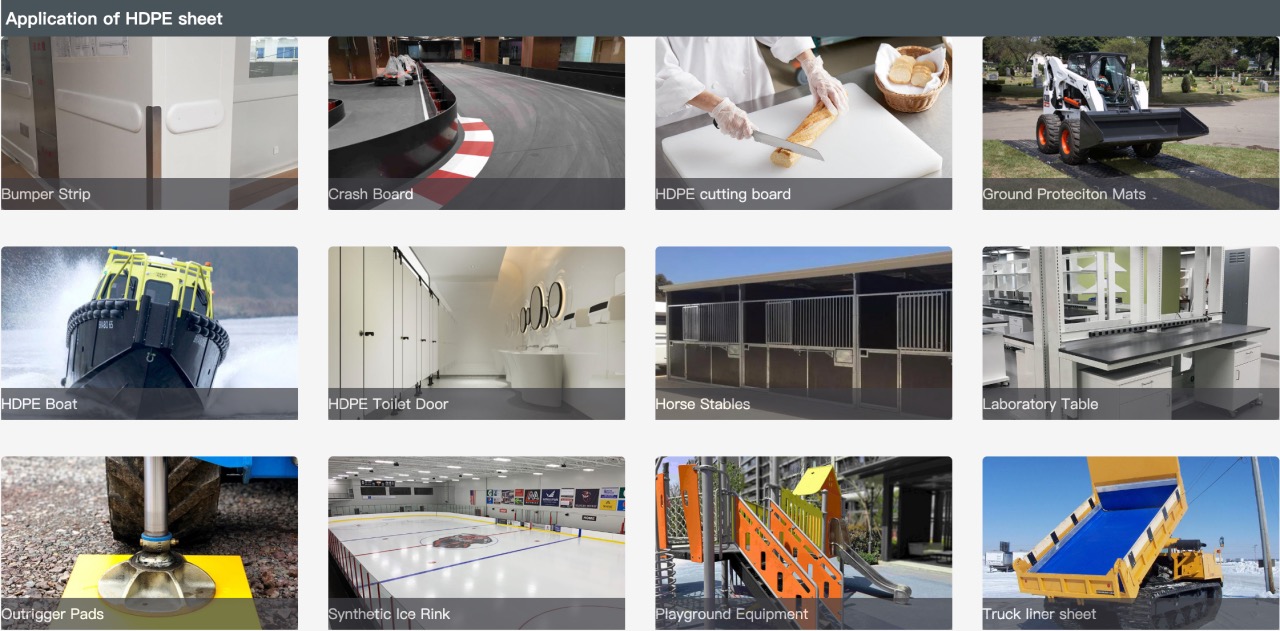 Application of HDPE sheet