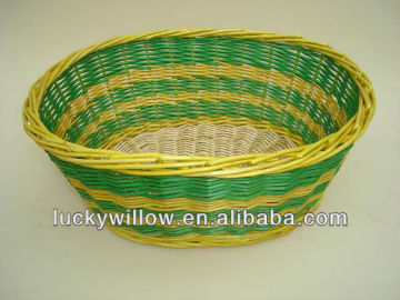 colorful chinese willow basket food storage basket manufacture supplier