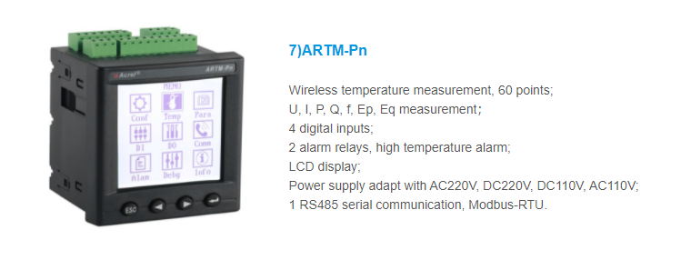 Acrel wireless temperature system is suitable for 3-35kV indoor switchgears