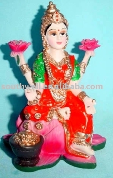 polyresin crafts (Hindu god statue with two lotuses )