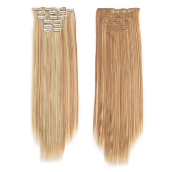 Factory Wholesale Price with clip synthetic hair Straight hair color available