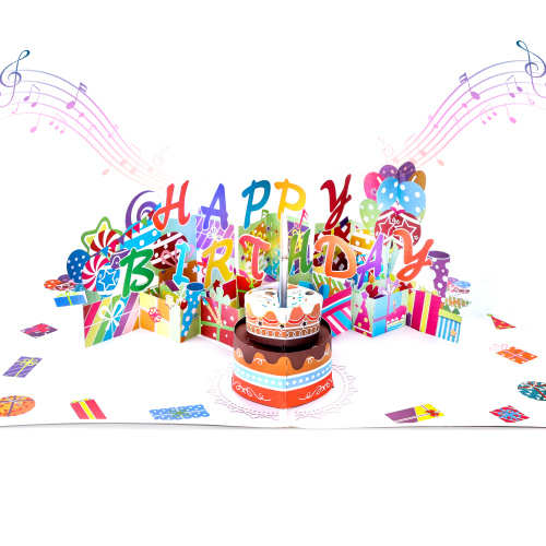 Tarjeta musical con vela soplada