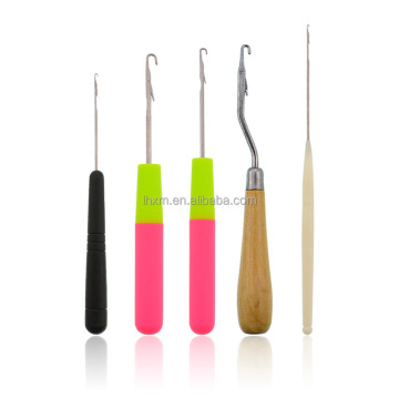 2024 Decoration Braiding Hair Silver Gold Metal Latch Hook Crochet Needle Set With Dreadlocks Hair Ring