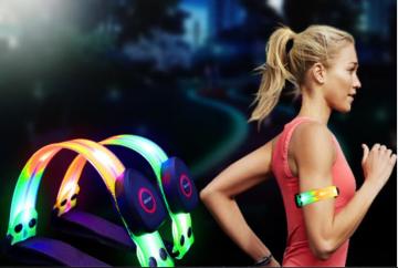 Fluorescent Glow In The Dark Flashing Sport Safety Bracelet Reflective Arm band Safety Led Wrist Band LED Rechargeable Armband