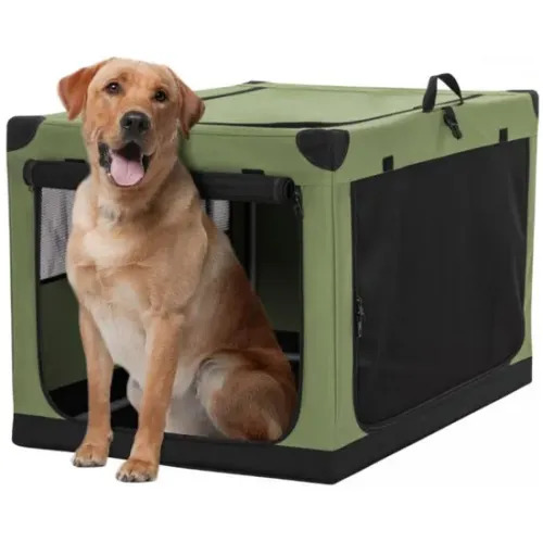 Collapsible Portable Dog Crate with Strong Steel Frame