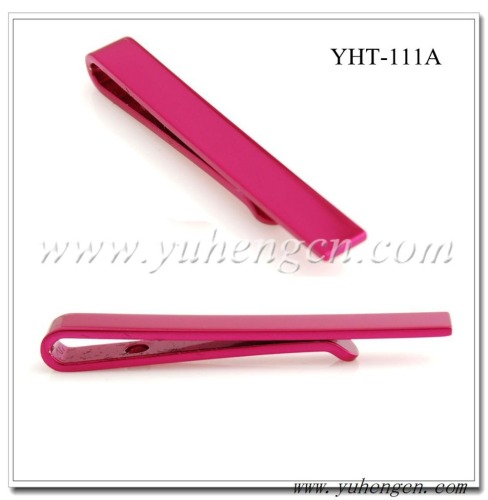 YHT-111A New Small Pink Colored Tie Bars,Fashion Mens Tie Accessories